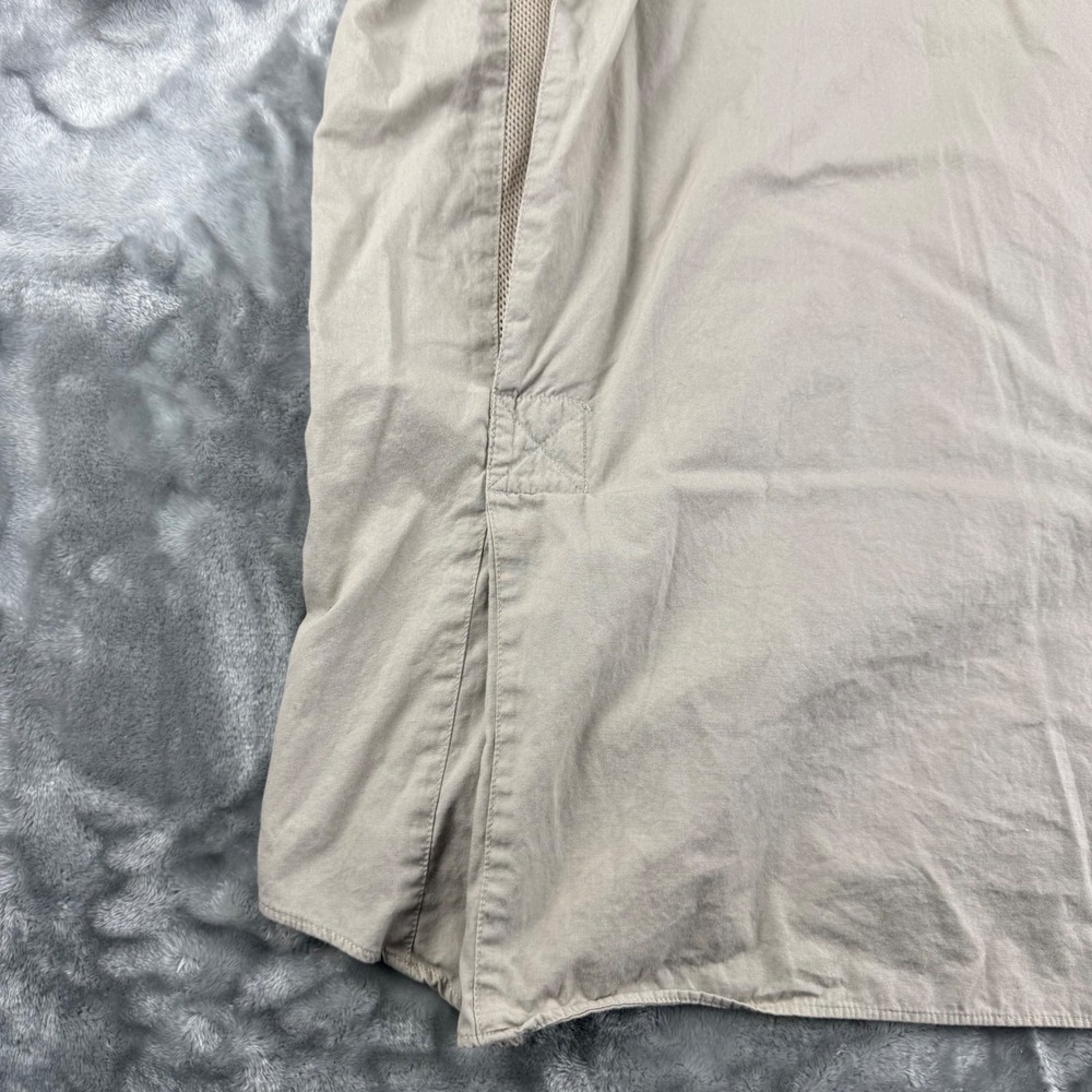 Cabelas Outdoor Gear Mens XL Khaki Cotton Fishing Hiking Utility Shirt Vent Back - Picture 16 of 16